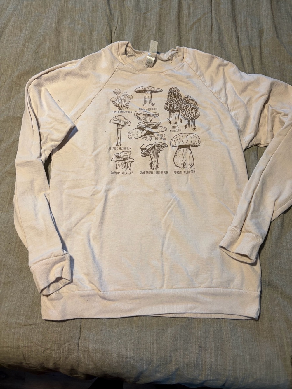 Soul Flower Womens Mushroom Graphic Crewneck - Cream